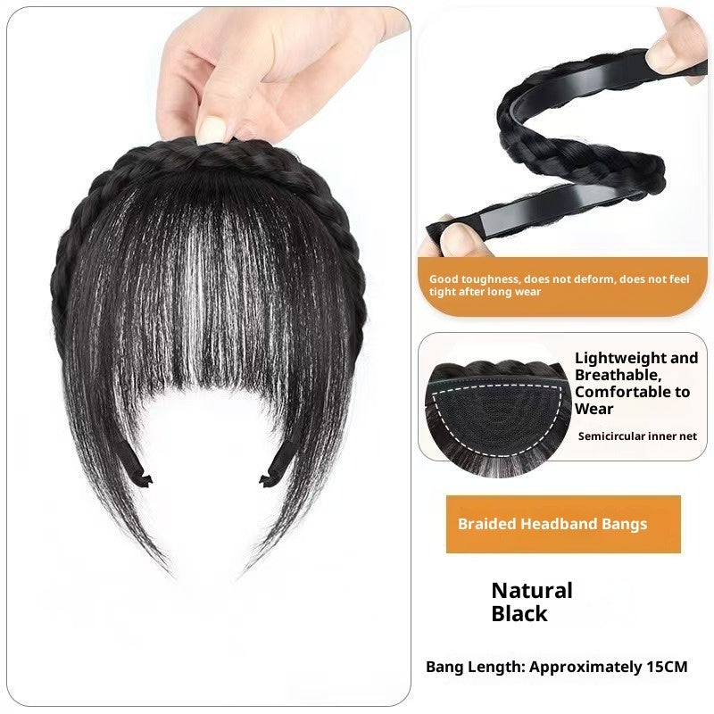 Bangs Wig Women's Artificial Twist Braid Hair Band Integrated