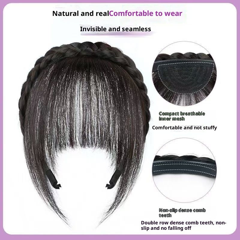 Bangs Wig Women's Artificial Twist Braid Hair Band Integrated