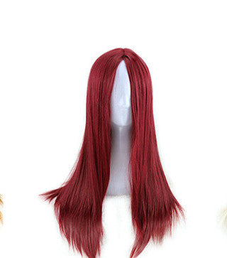 Full Headgear Style Split Black Long Straight Fashion Wig