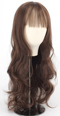 Curly Hair Big Wave Thin Air Bangs Full Headgear