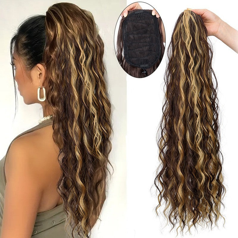 Water Ripple Long Curly Hair Fluffy Corn Curler Hair Extension