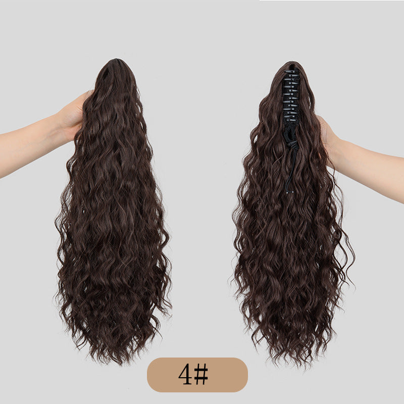 Water Ripple Grip Ponytail Corn Curler Wig