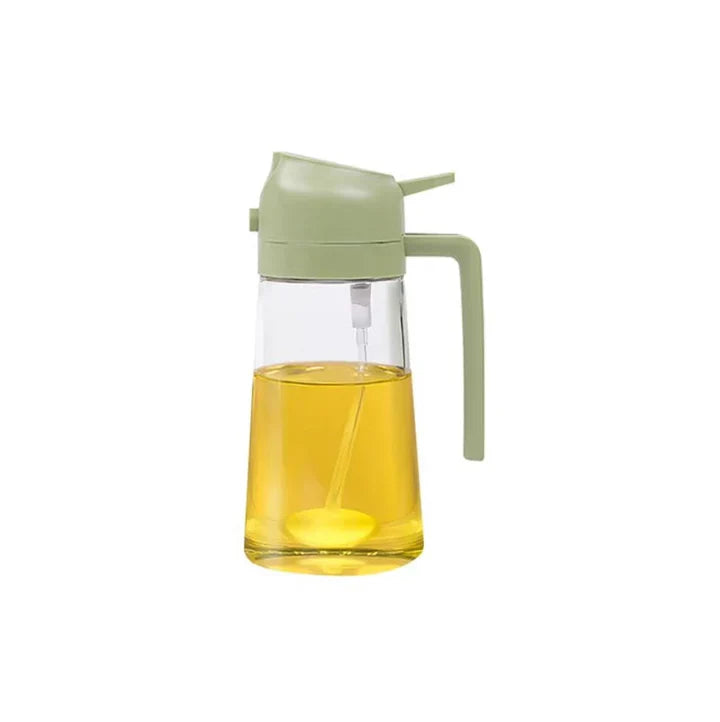 Oljedispenser 1+1 GRATIS: 2-i-1 olje- og væskedispenser i glass for helling og spraying