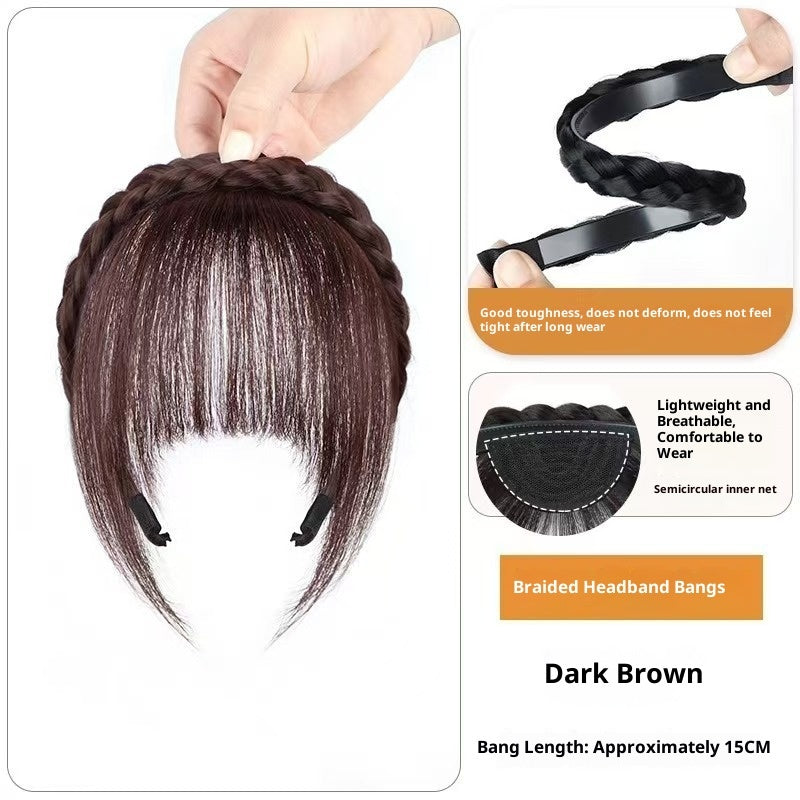 Bangs Wig Women's Artificial Twist Braid Hair Band Integrated