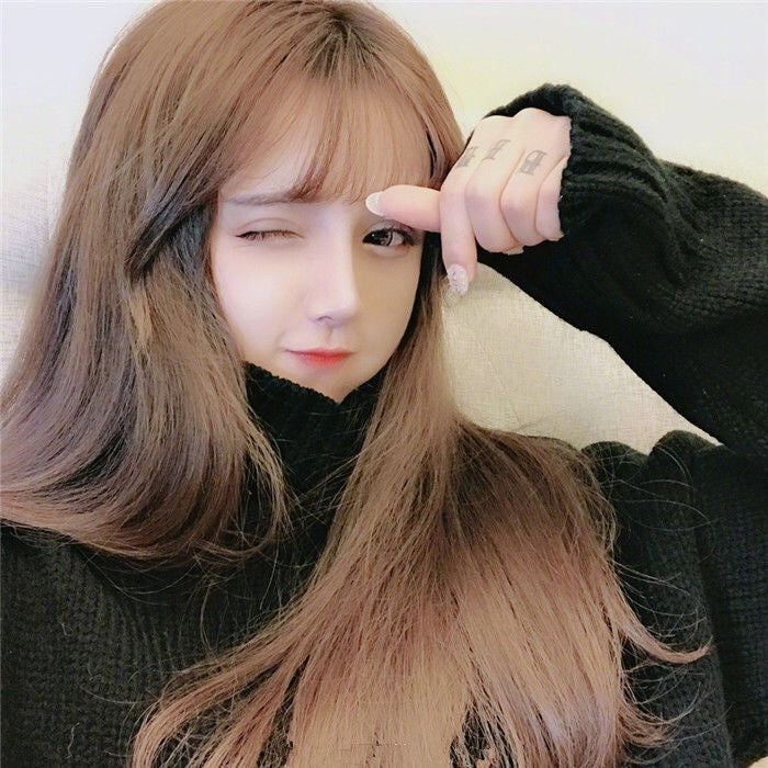 Hair Natural Whole Head Straight Hair Temperament Face Repair