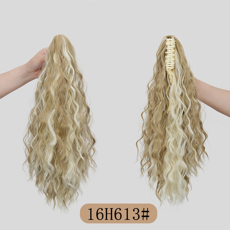 Water Ripple Grip Ponytail Corn Curler Wig