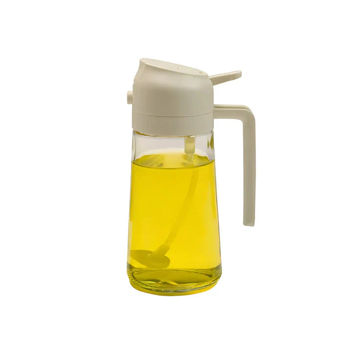 Oljedispenser 1+1 GRATIS: 2-i-1 olje- og væskedispenser i glass for helling og spraying