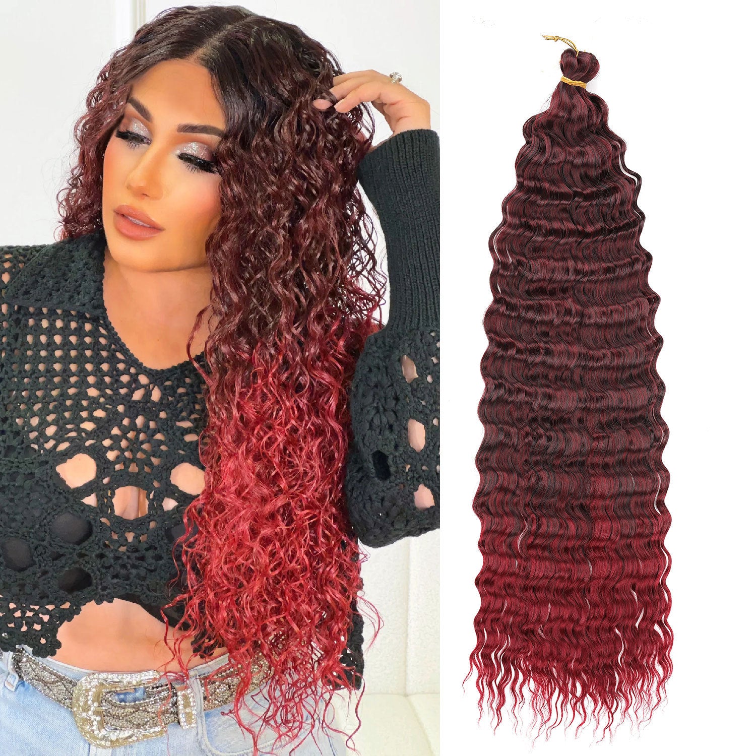 African Chemical Fiber Crochet Long Curly Wig