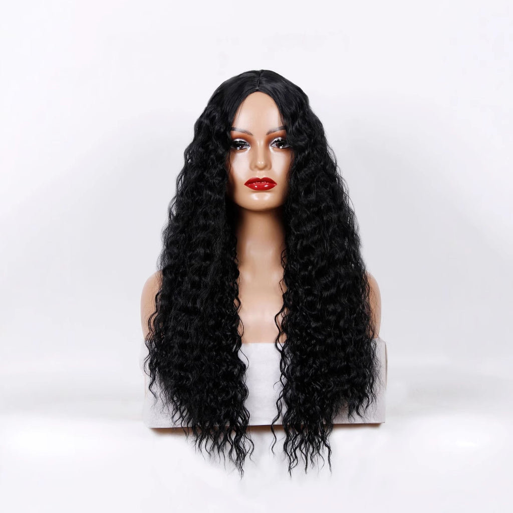 Medium Long Curly Hair Wave Synthetic Wigs