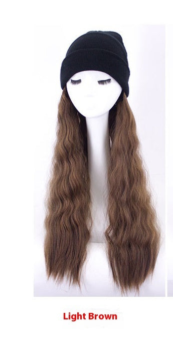 Fashion Women's Long Curly Hair Hat