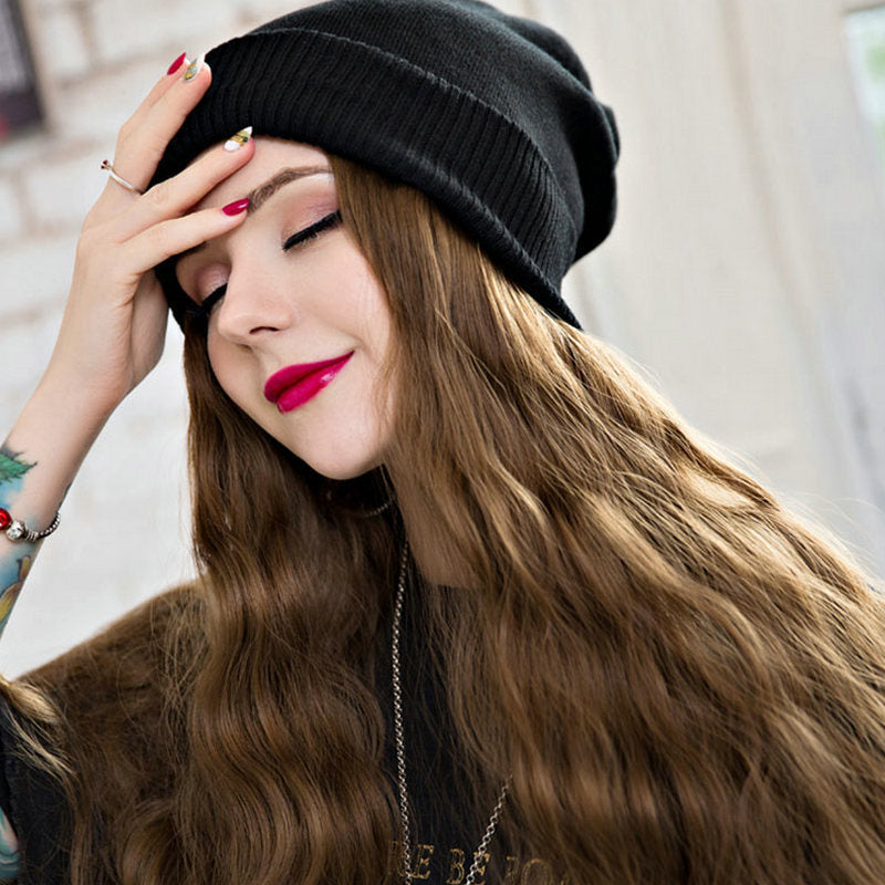 Fashion Women's Long Curly Hair Hat