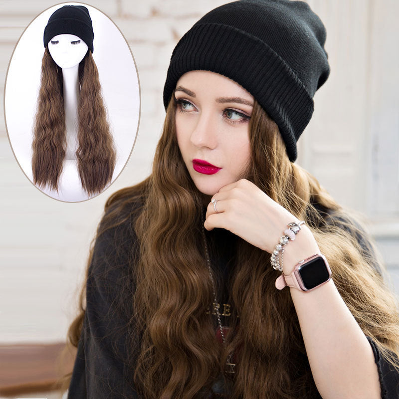 Fashion Women's Long Curly Hair Hat