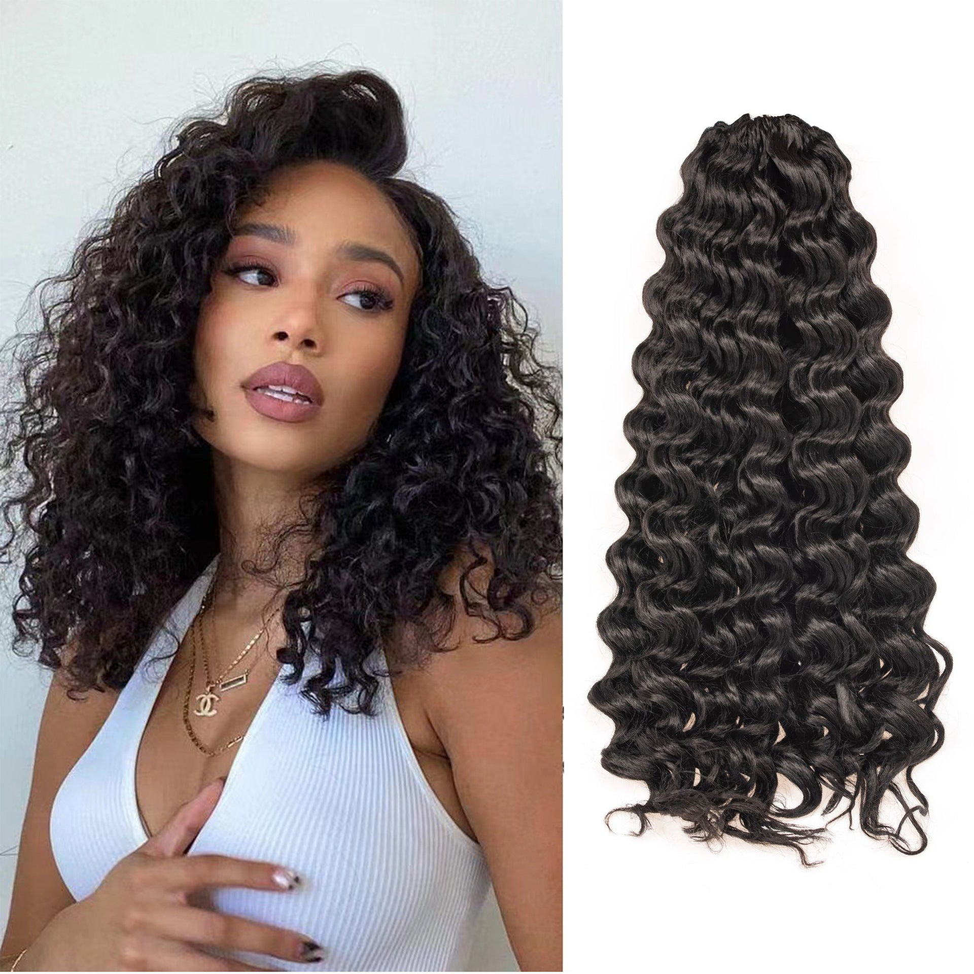 African Curly Hair Dirty Braid Big Wave Ocean Curved Fashion Wig