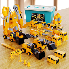 Magnetisches Transform-Engineering-Auto, zusammengebautes Spielzeug 
