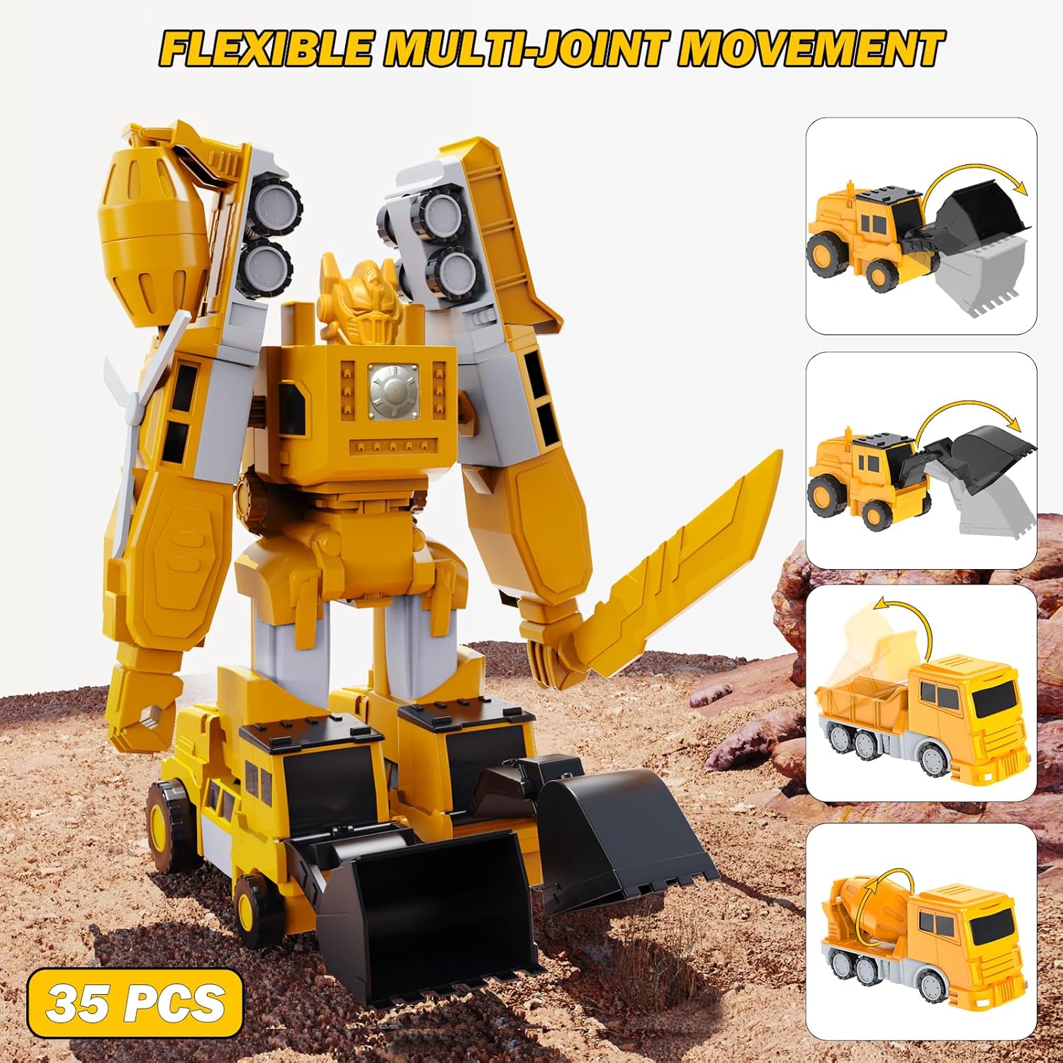 Magnetisches Transform-Engineering-Auto, zusammengebautes Spielzeug 
