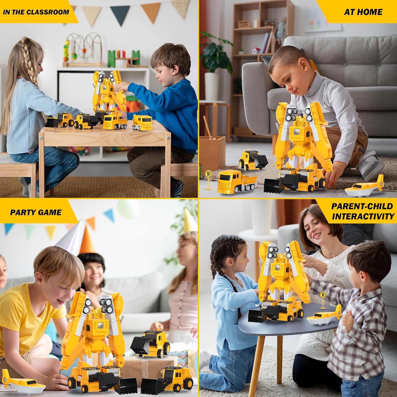 Magnetisches Transform-Engineering-Auto, zusammengebautes Spielzeug 