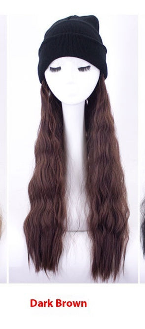 Fashion Women's Long Curly Hair Hat