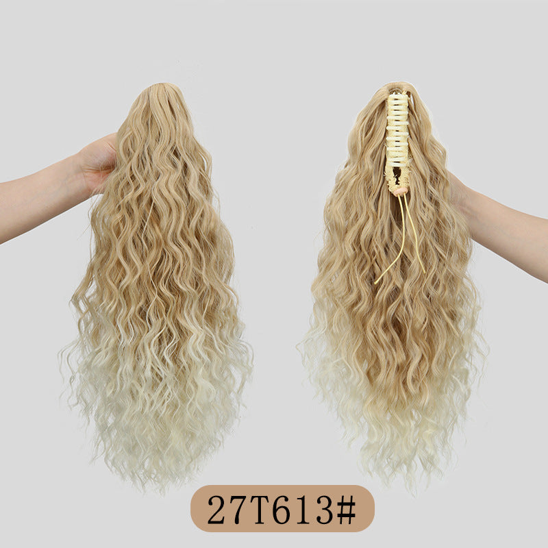Water Ripple Grip Ponytail Corn Curler Wig