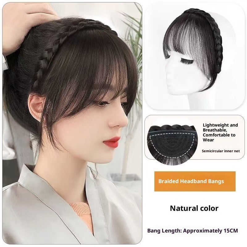 Bangs Wig Women's Artificial Twist Braid Hair Band Integrated