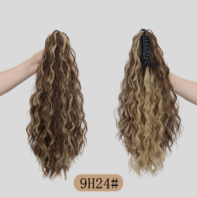 Water Ripple Grip Ponytail Corn Curler Wig