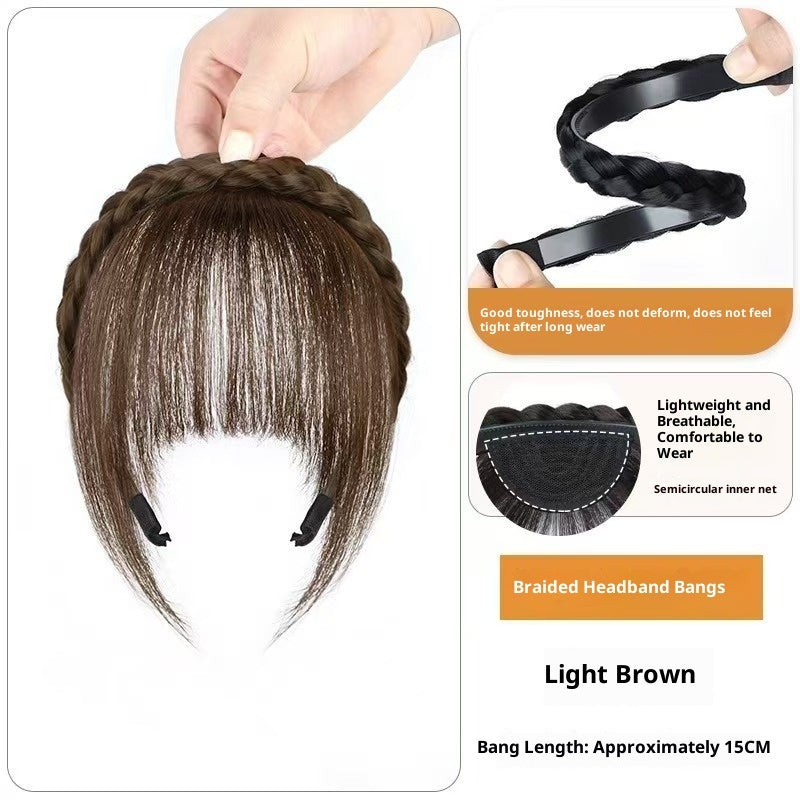 Bangs Wig Women's Artificial Twist Braid Hair Band Integrated