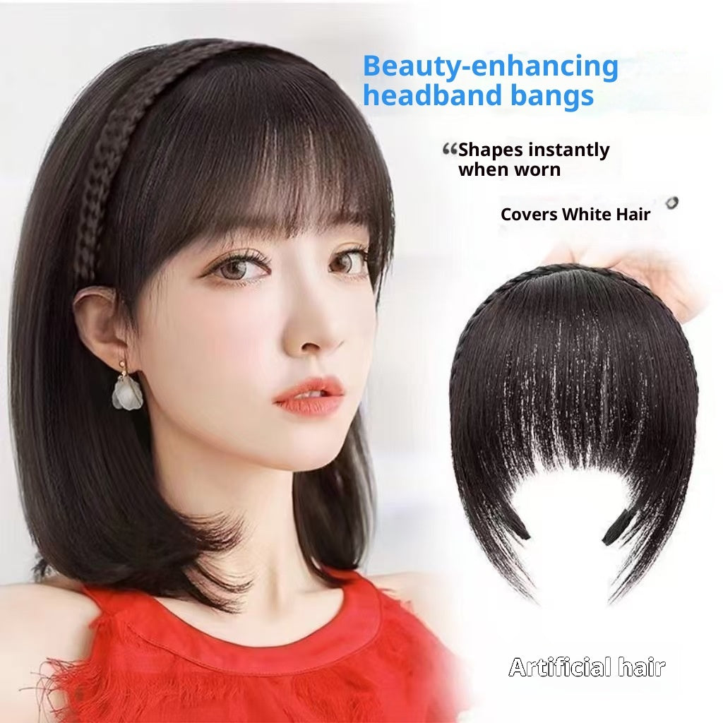 Bangs Wig Women's Artificial Twist Braid Hair Band Integrated