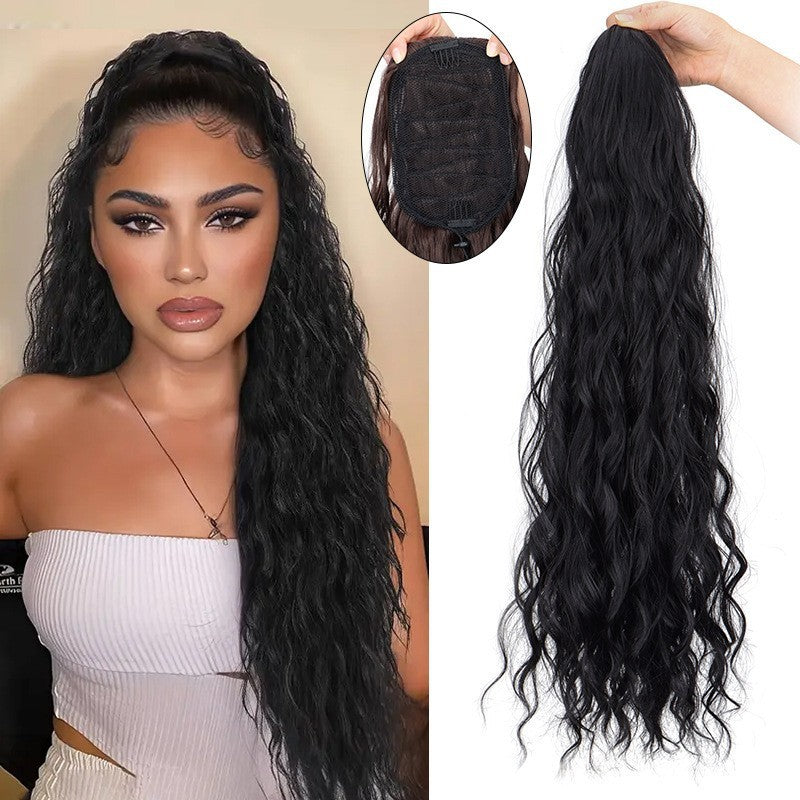 Water Ripple Long Curly Hair Fluffy Corn Curler Hair Extension