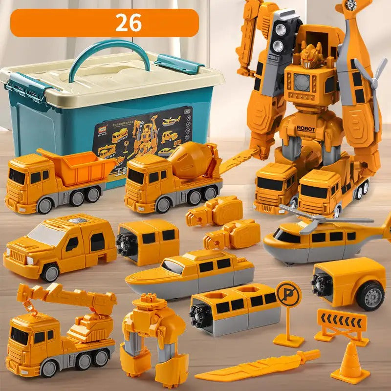 Magnetisches Transform-Engineering-Auto, zusammengebautes Spielzeug 