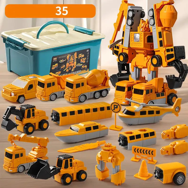 Magnetisches Transform-Engineering-Auto, zusammengebautes Spielzeug 