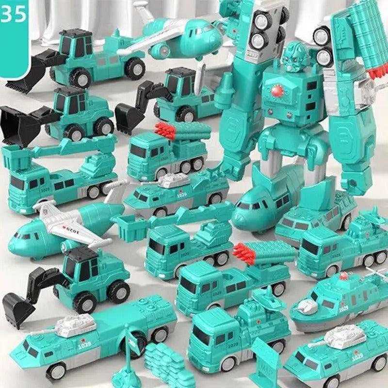 Magnetisches Transform-Engineering-Auto, zusammengebautes Spielzeug 